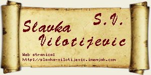 Slavka Vilotijević vizit kartica